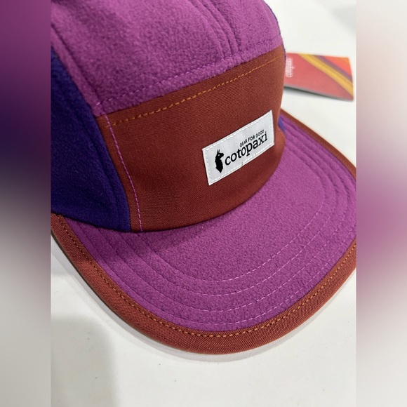 Cotopaxi Fleece 5-Panel Hat Purple Pink Maroon Rust NWT Anti-Pilling Winter Cap - Picture 2 of 7